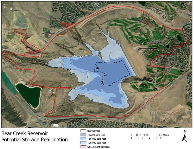 Map of Bear Creek Lake Enlargement Proposal